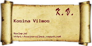 Kosina Vilmos névjegykártya
